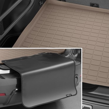 Kofferbakmatten voor Kia Sportage LWB NQ5 2023 2024, Lederen kofferbakbekledingsmat, kofferbakbeschermermat Volledige dekking kofferbakmat Maatwerk Styling Accessoires,BlackBeige