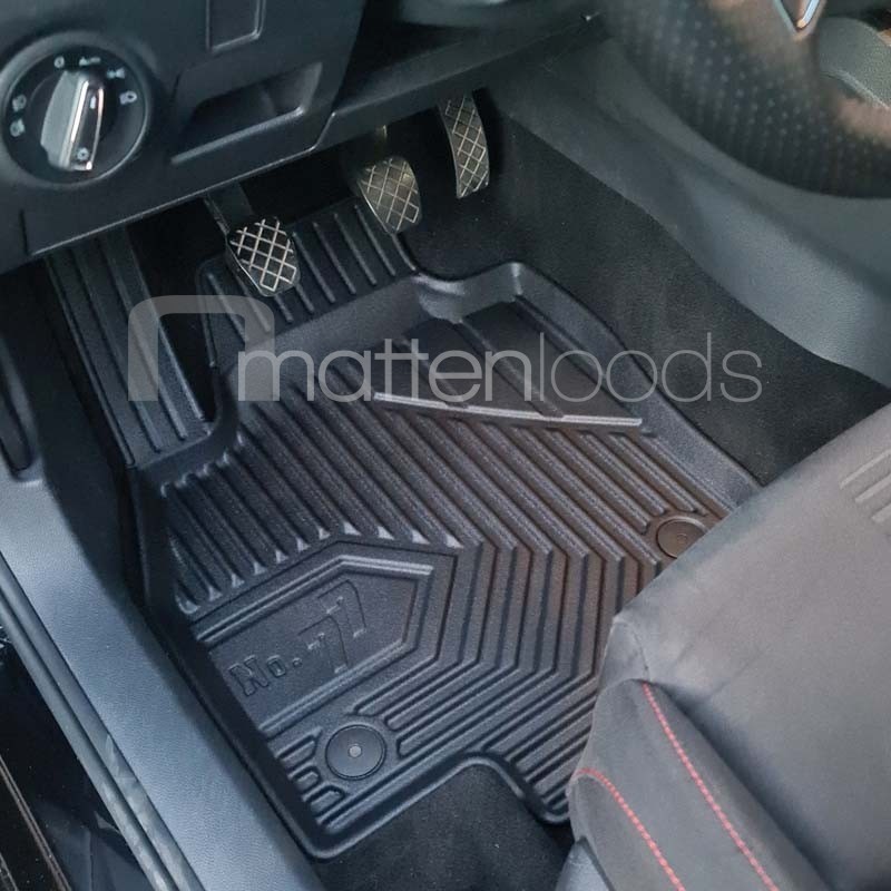 Fußmatten Velours Autoteppich Passend Für SEAT Arona Fahrer Schwarz