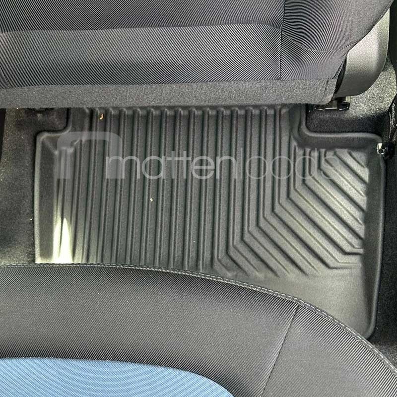 Juego 4 Alfombrillas De Terciopelo Negro Para Hyundai I10 II (2013-2019), Con Costuras Decorativas Beige Y Fondo De Goma