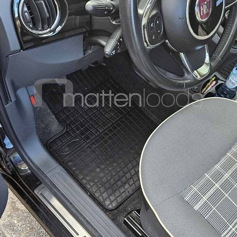 Velours Logo Fußmatten Für FIAT 500 500 C Cabrio Ab Bj 2013 Blau  2976